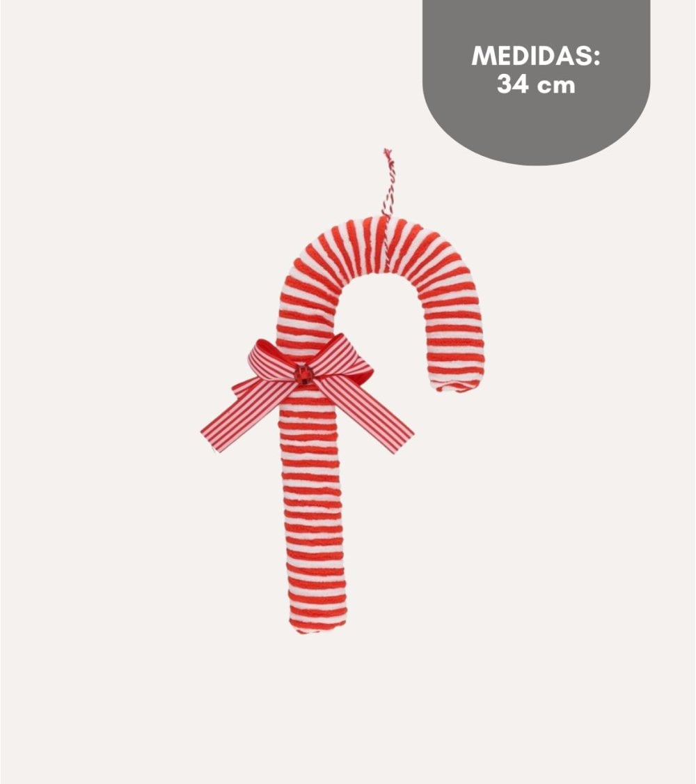 Colgante Bastón de Caramelo con Lazo y Cascabel