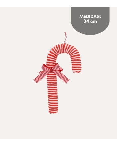 Colgante Bastón de Caramelo con Lazo y Cascabel