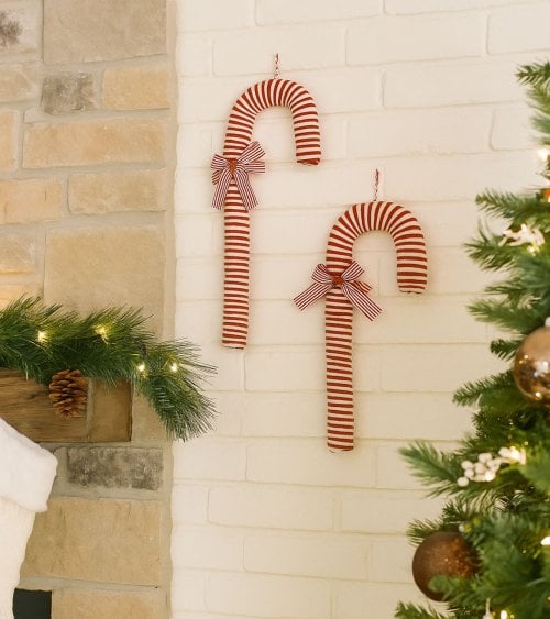 Colgante Bastón de Caramelo con Lazo y Cascabel