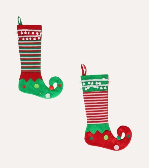 Calcetín Navideño Pie de Elfo para Colgar