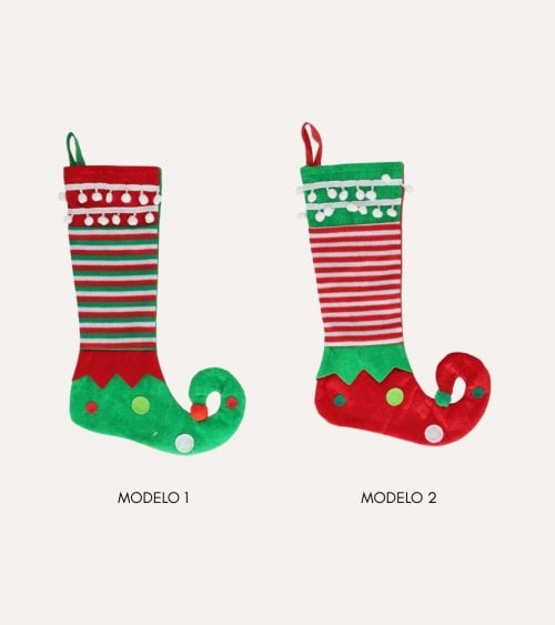 Calcetín Navideño Pie de Elfo para Colgar