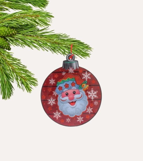 Colgante Bola de Papá Noel con LED para Árbol
