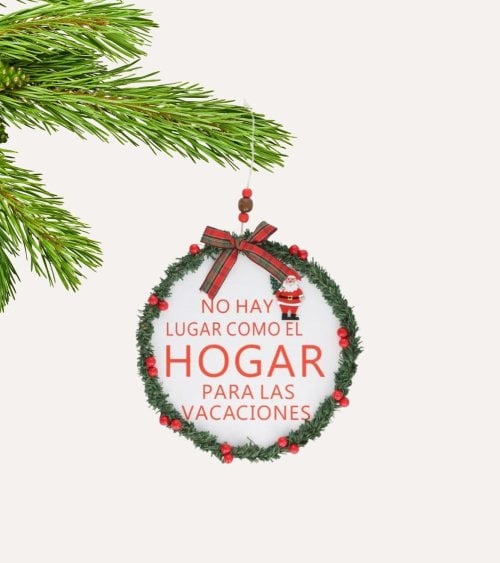 Colgante de Mensaje Navideño Redondo para Árbol