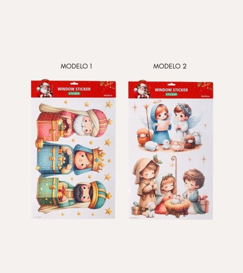 Pegatina Decorativa Navideña Infantil para Ventana