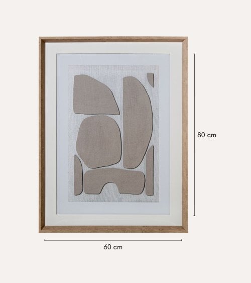 Cuadro Lienzo Impreso Abstracto de Efecto Relieve