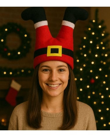 Gorro Navideño Con Piernas de Santa