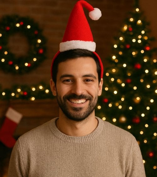 Diadema Navideña con Gorro de Santa Claus