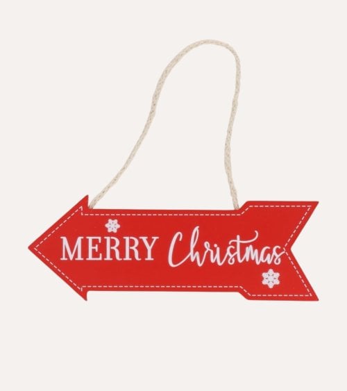 Colgante Flecha con Mensaje Merry Christmas para Decoración de Pared