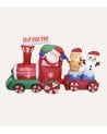 Hinchable Navideño de Tren con Papá Noel y LED