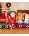 Hinchable Navideño de Tren con Papá Noel y LED