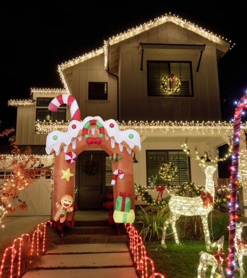Hinchable Navideño Arco de Jengibre con LED