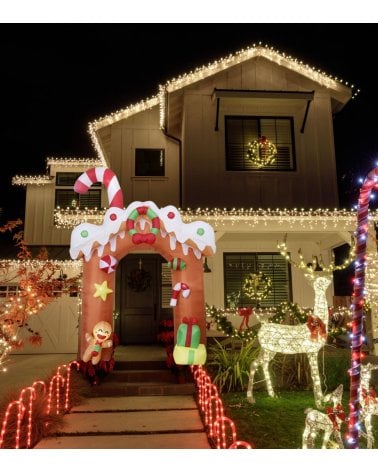 Hinchable Navideño Arco de Jengibre con LED