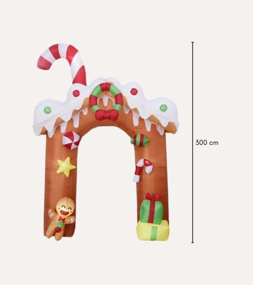 Hinchable Navideño Arco de Jengibre con LED