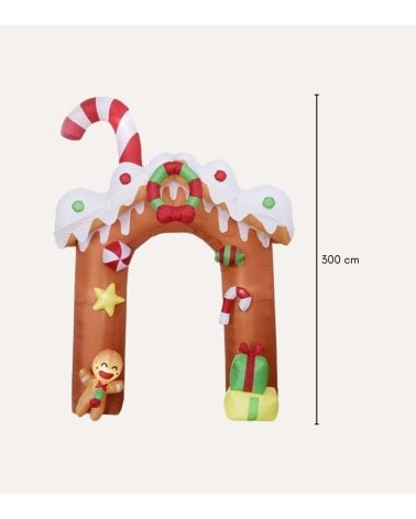 Hinchable Navideño Arco de Jengibre con LED