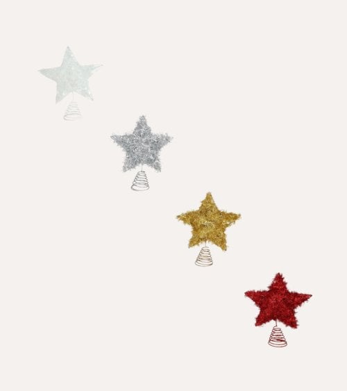 Estrella Navideña de Espumillón para Punta de Árbol