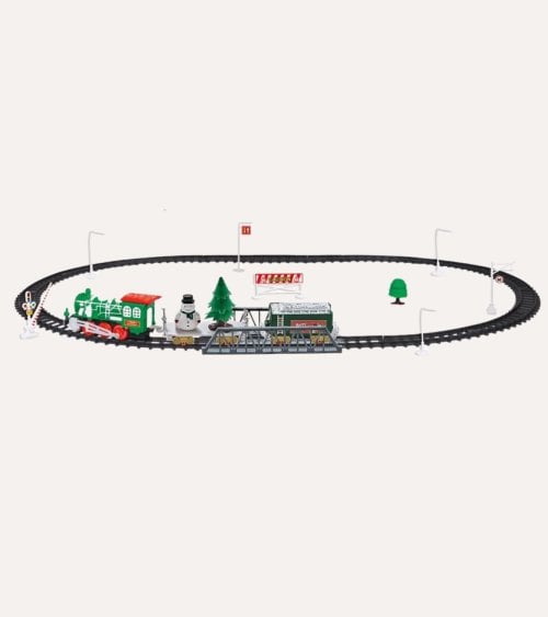 Circuito de Tren Navideño con LED y Música