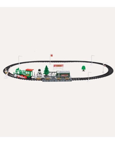 Circuito de Tren Navideño con LED y Música