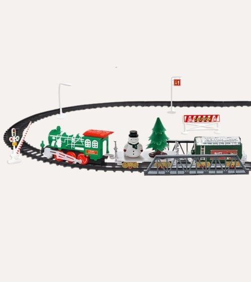 Circuito de Tren Navideño con LED y Música