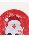 Bajo Plato Navideño de Papá Noel con Bastón de Caramelo