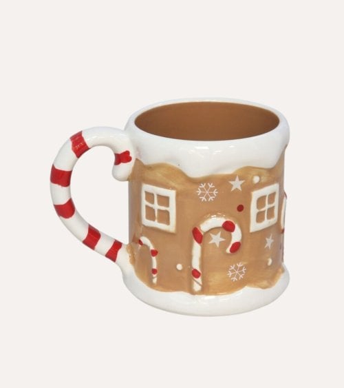 Taza Mug de Casita de Jengibre Navideña