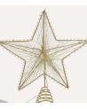 Estrella de Hilo Metalizado con Luz LED para Punta de Árbol