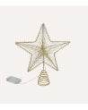 Estrella de Hilo Metalizado con Luz LED para Punta de Árbol