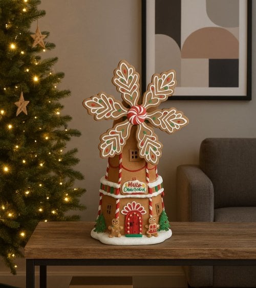 Figura Decorativa de Molino de Viento Galleta de Jengibre