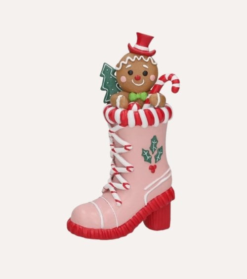 Figura Decorativa Navideña de Bota Tarta de Jengibre