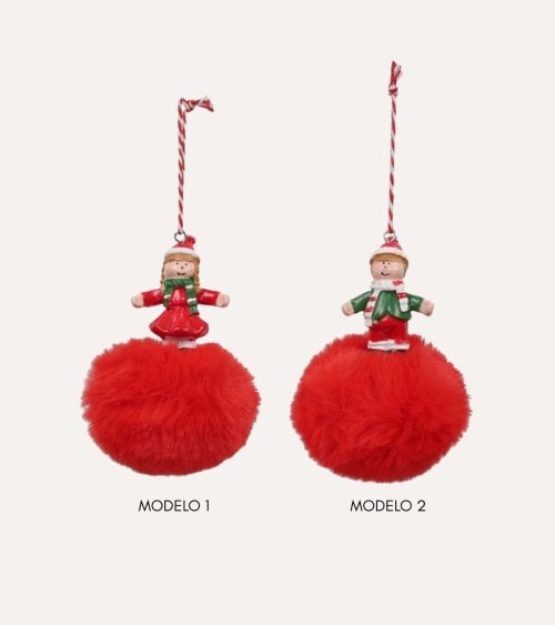 Colgante de Niño Navideño con Pompón para Árbol