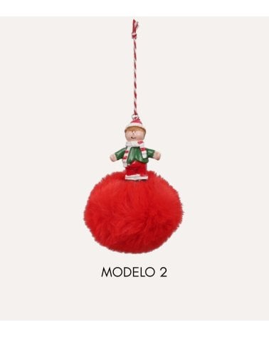 Colgante de Niño Navideño con Pompón para Árbol