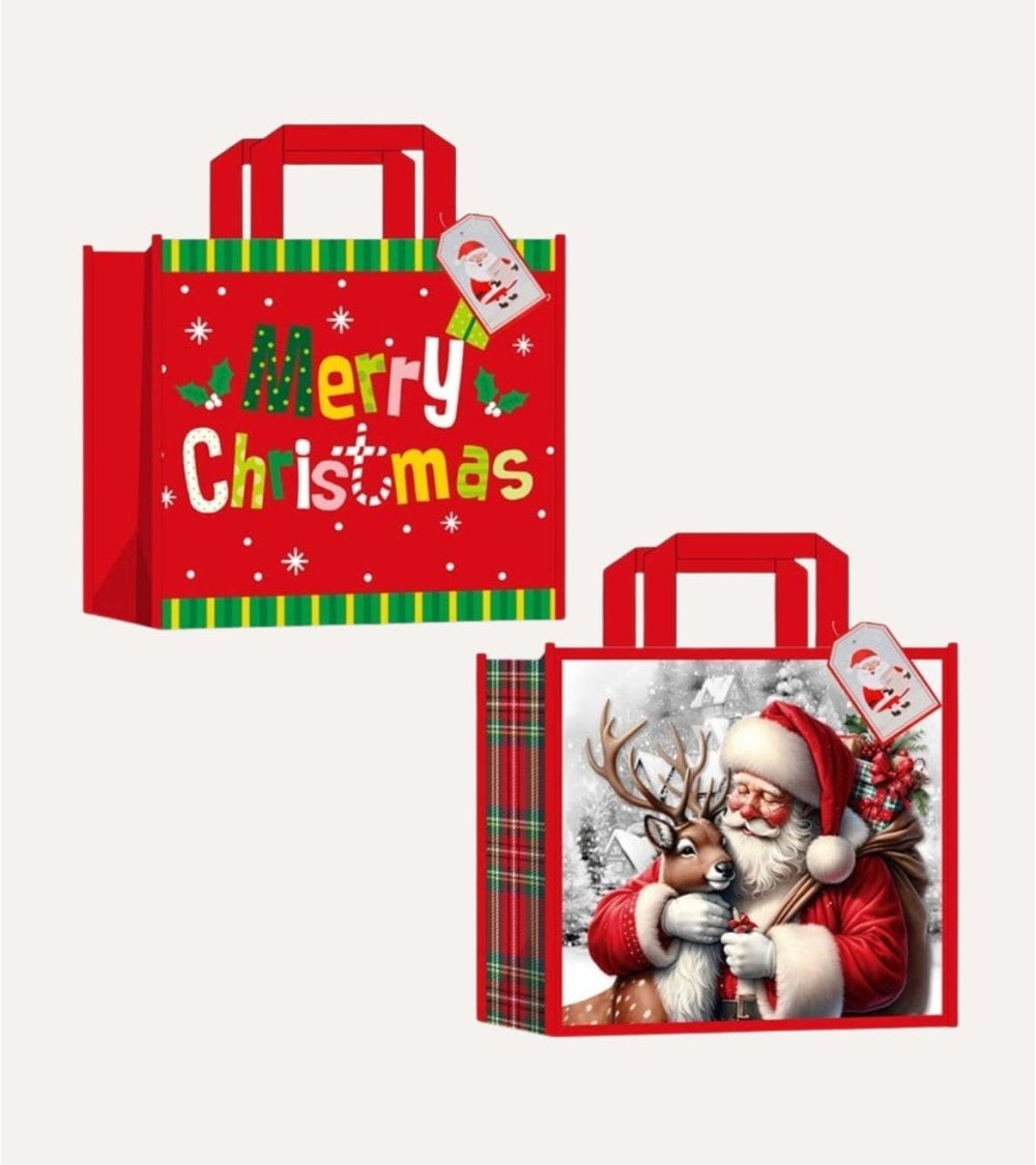 Bolsa de Regalo Navideña Clásica de Papel y Cartón