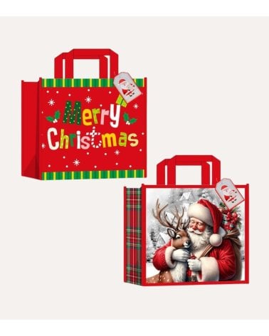 Bolsa de Regalo Navideña Clásica de Papel y Cartón