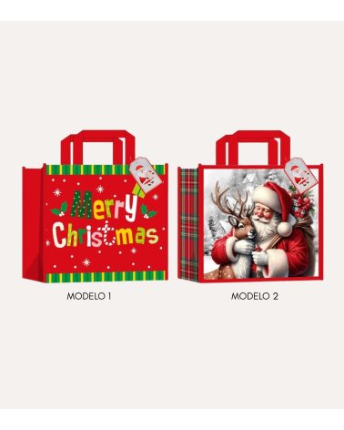 Bolsa de Regalo Navideña Clásica de Papel y Cartón