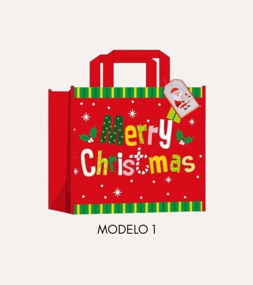 Bolsa de Regalo Navideña Clásica de Papel y Cartón
