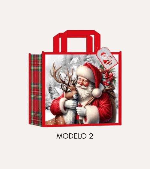 Bolsa de Regalo Navideña Clásica de Papel y Cartón