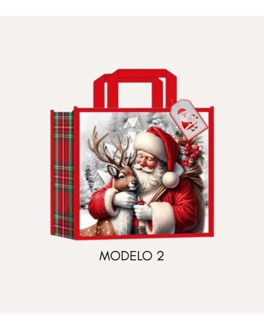 Bolsa de Regalo Navideña Clásica de Papel y Cartón