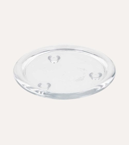 Plato Portavela Navideño de Vidrio