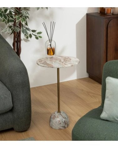 Mesa Auxiliar Nema de Mármol y Acero