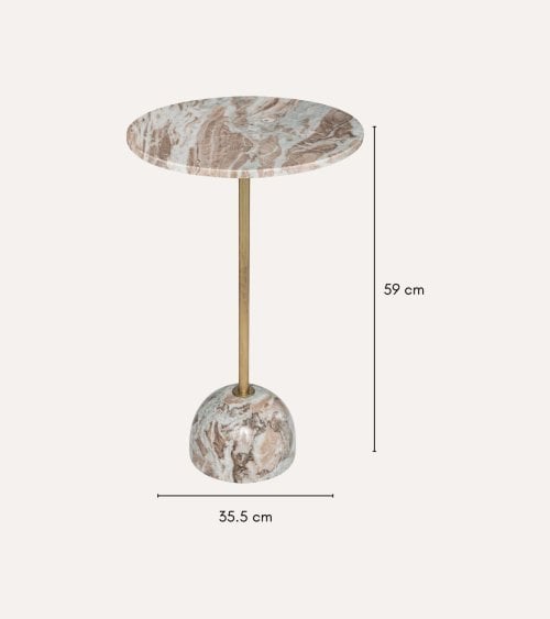 Mesa Auxiliar Nema de Mármol y Acero