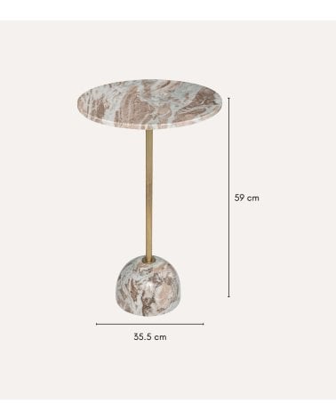 Mesa Auxiliar Nema de Mármol y Acero