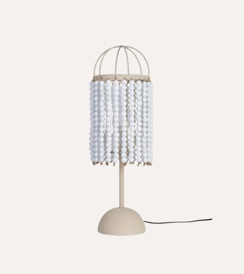 Lámpara de Mesa Cuentas Gatsby de Madera y Metal