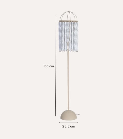 Lámpara de Pie Cuentas Gatsby de Madera y Metal