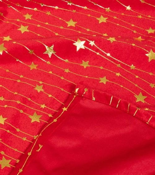 Mantel Navideño Líneas de Estrellas de Terciopelo