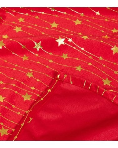 Mantel Navideño Líneas de Estrellas de Terciopelo