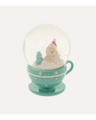 Bola de Nieve Taza de Caramelo Navideño de Poliresina