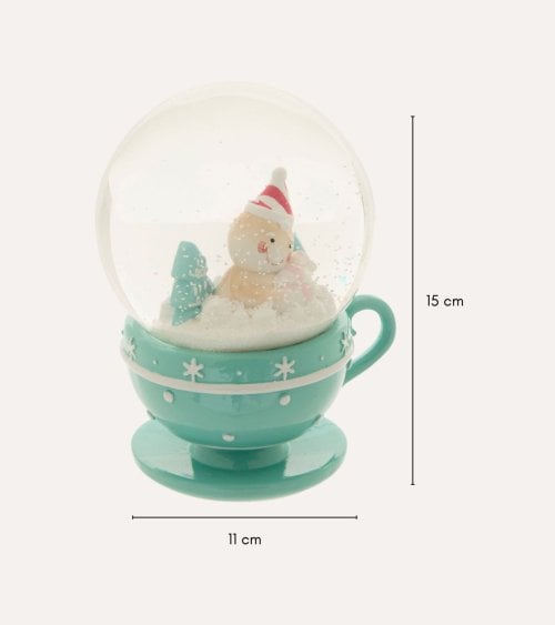 Bola de Nieve Taza de Caramelo Navideño de Poliresina