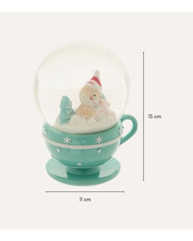 Bola de Nieve Taza de Caramelo Navideño de Poliresina