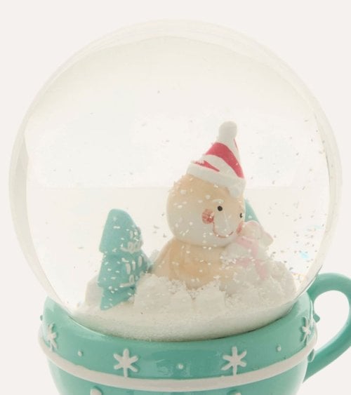 Bola de Nieve Taza de Caramelo Navideño de Poliresina