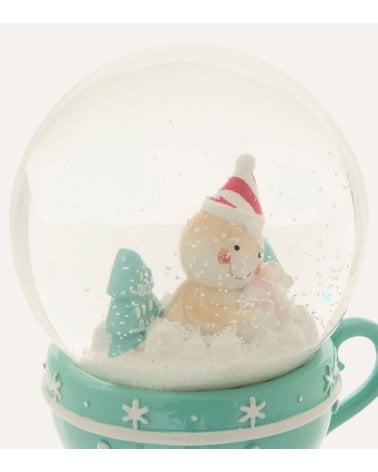 Bola de Nieve Taza de Caramelo Navideño de Poliresina