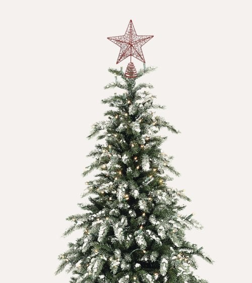 Estrella con Cuerda Metalizada para Punta de Árbol Navideño